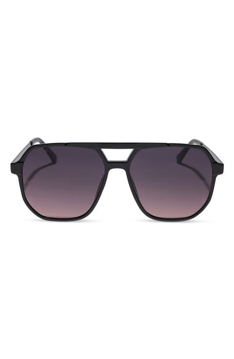 Landon 58mm Gradient Oversize Aviator Sunglasses