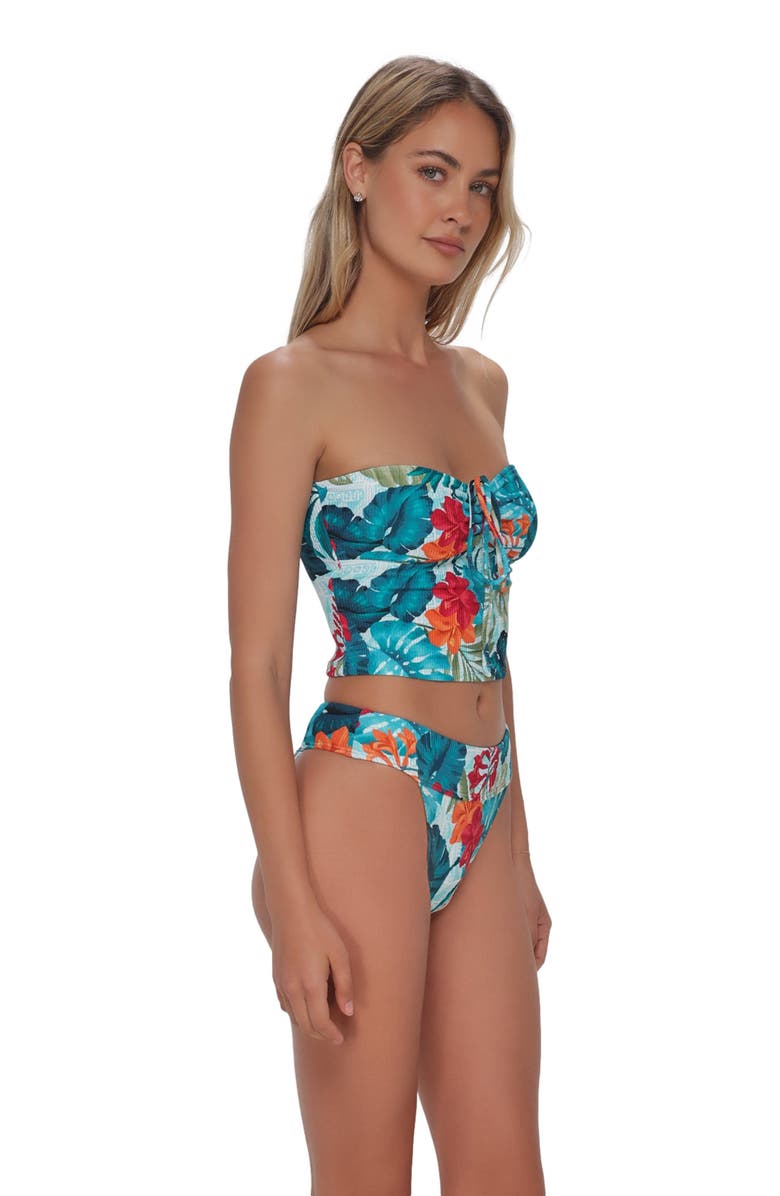 Swim Systems Dolly Crop Top Bikini Swimsuit, Alternate, color, Tiki Tango Rib