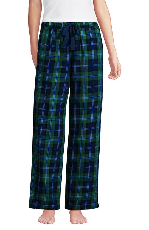 Lands' End Plus Size Flannel Wide Leg Sleep Pants In Multi