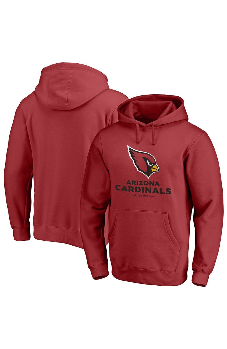 FANATICS Men's Fanatics Branded Cardinal Arizona Cardinals Logo Team Lockup Fitted Pullover Hoodie, Main, color, 