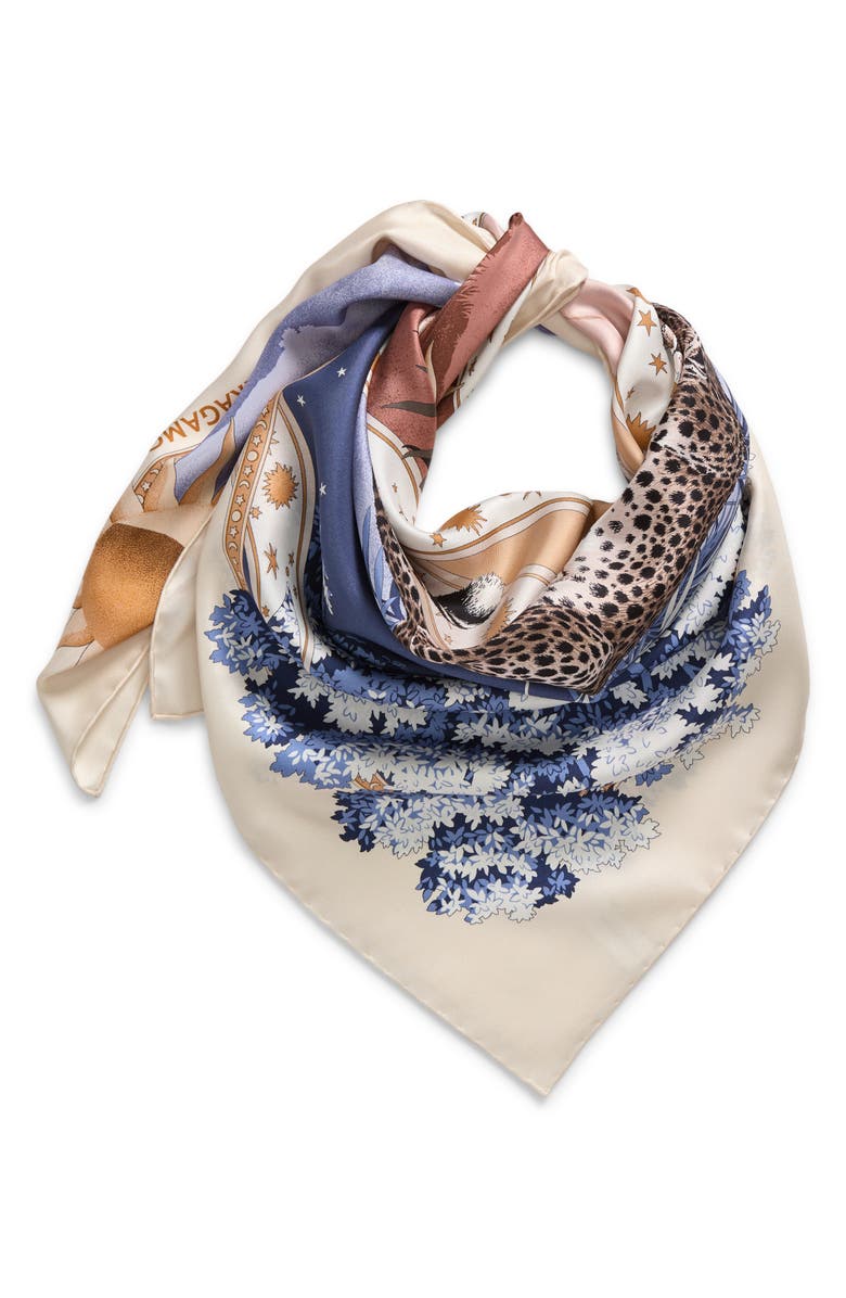 FERRAGAMO Day & Night Print Silk Twill Scarf, Alternate, color,