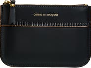 Comme des Garçons Wallets Triple Stitch Leather Zip Pouch
