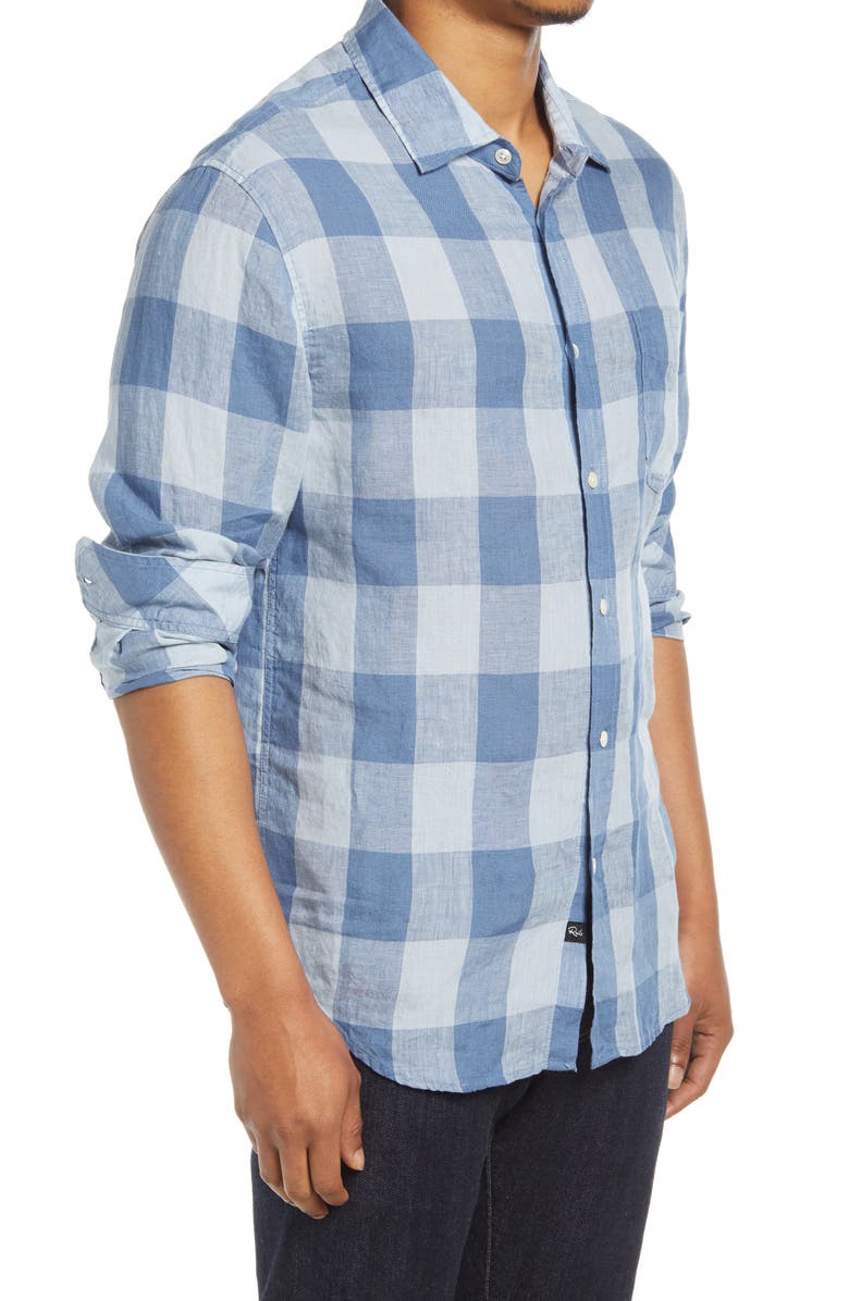 Rails Havana Relaxed Fit Check Linen Button-Up Shirt, Alternate, color,
