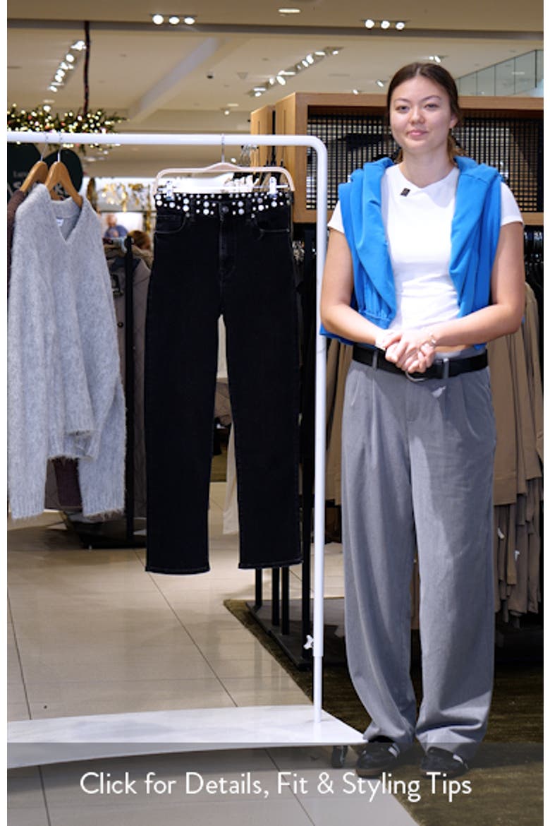 Le Sleek Studded Ankle Straight Leg Jeans video