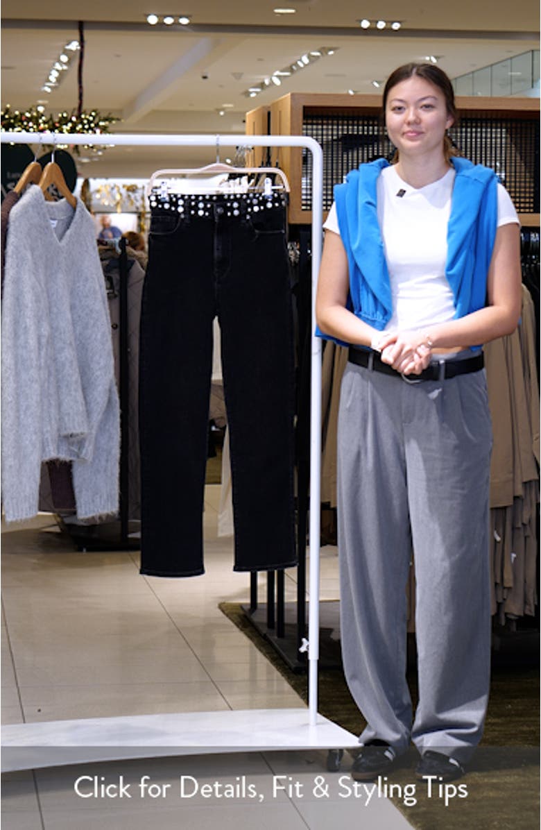 Le Sleek Studded Ankle Straight Leg Jeans, sales video thumbnail