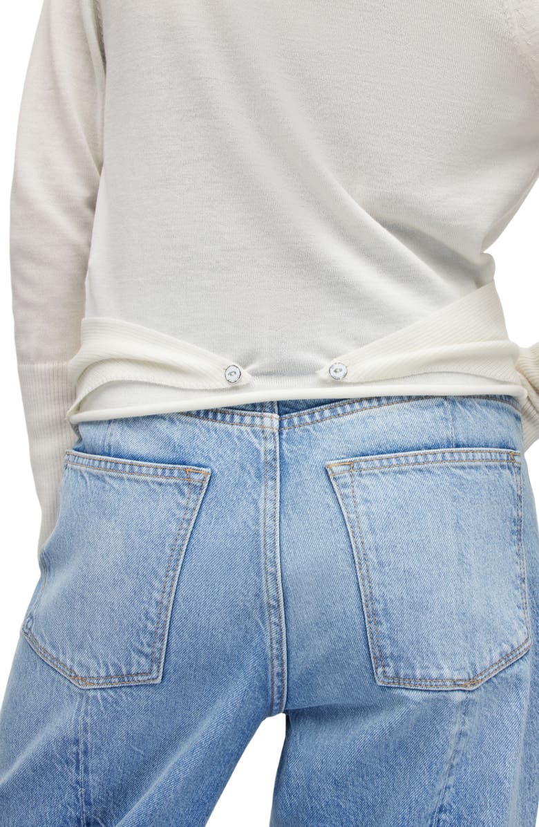 AllSaints Wasson Rib Open Front Wool Cardigan, Alternate, color, Chalk White