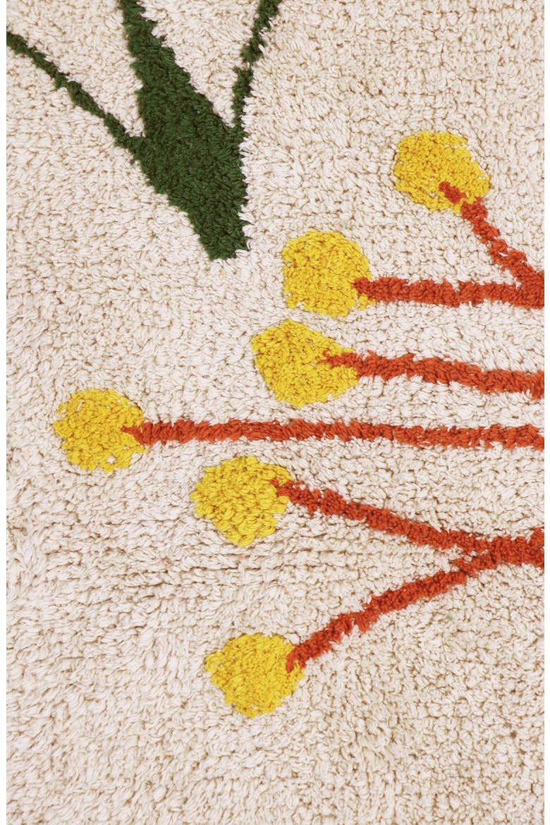 Botanic Print Washable Cotton Rug, Alternate, color, GREEN MULTI