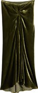Dries Van Noten Smila Twist Front Velvet Midi Skirt