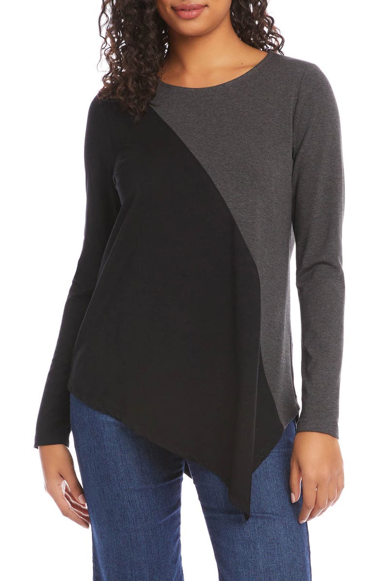 Karen Kane Colorblock Asymmetric Top, Main, color, 