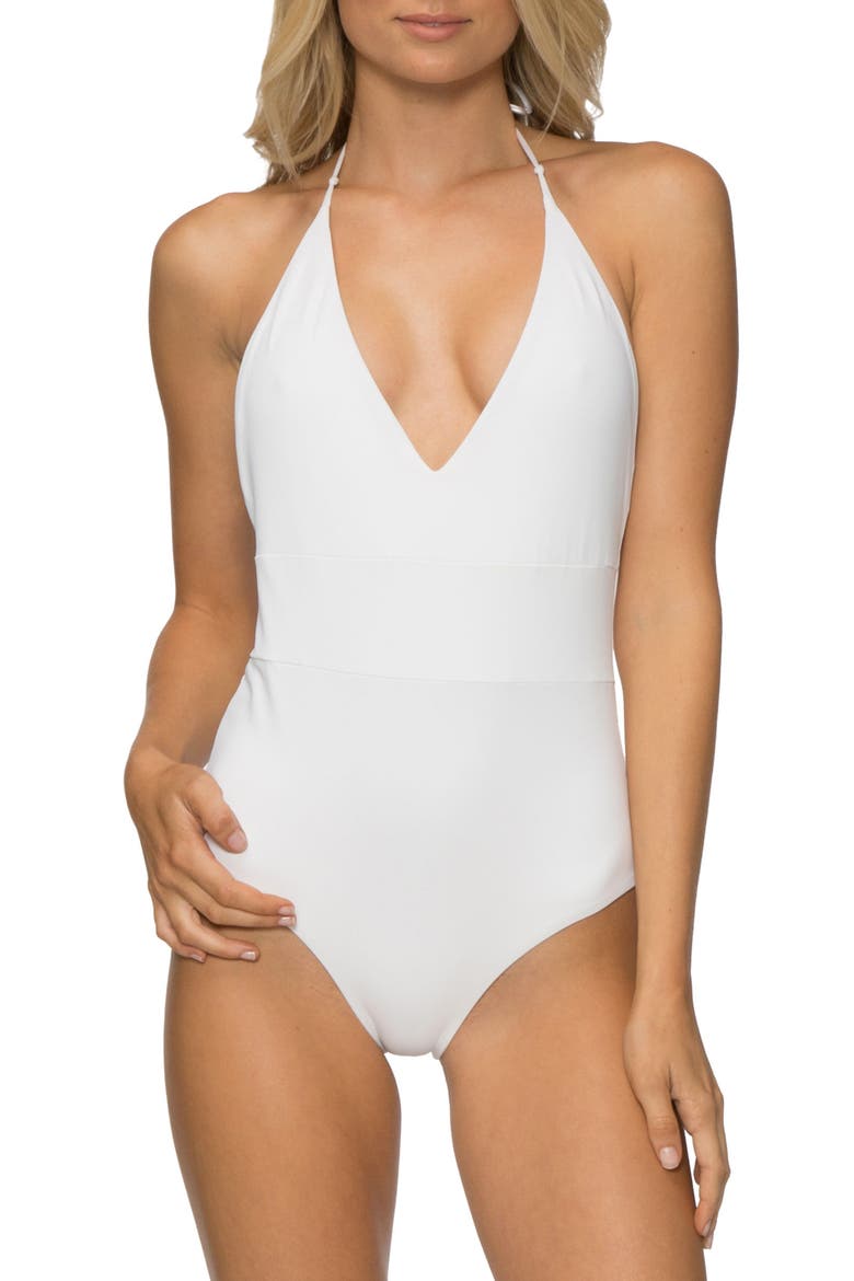 Chase One-Piece Swimsuit, Main, color, WHITE