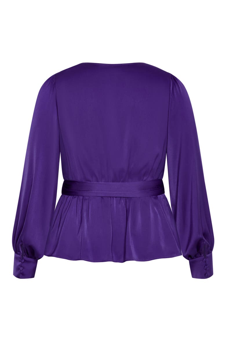 Opulent Faux Wrap Top, Alternate, color, ROYAL PURPLE