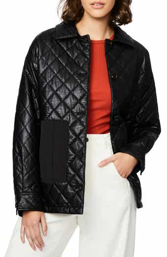 Bernardo Quilted Faux Leather Shacket