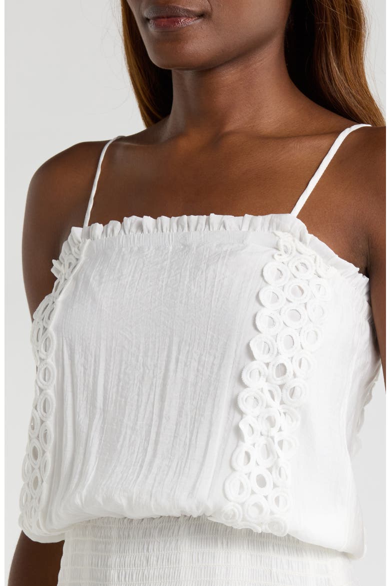 Smocked Cover-Up Dress, Alternate, color, WHITE