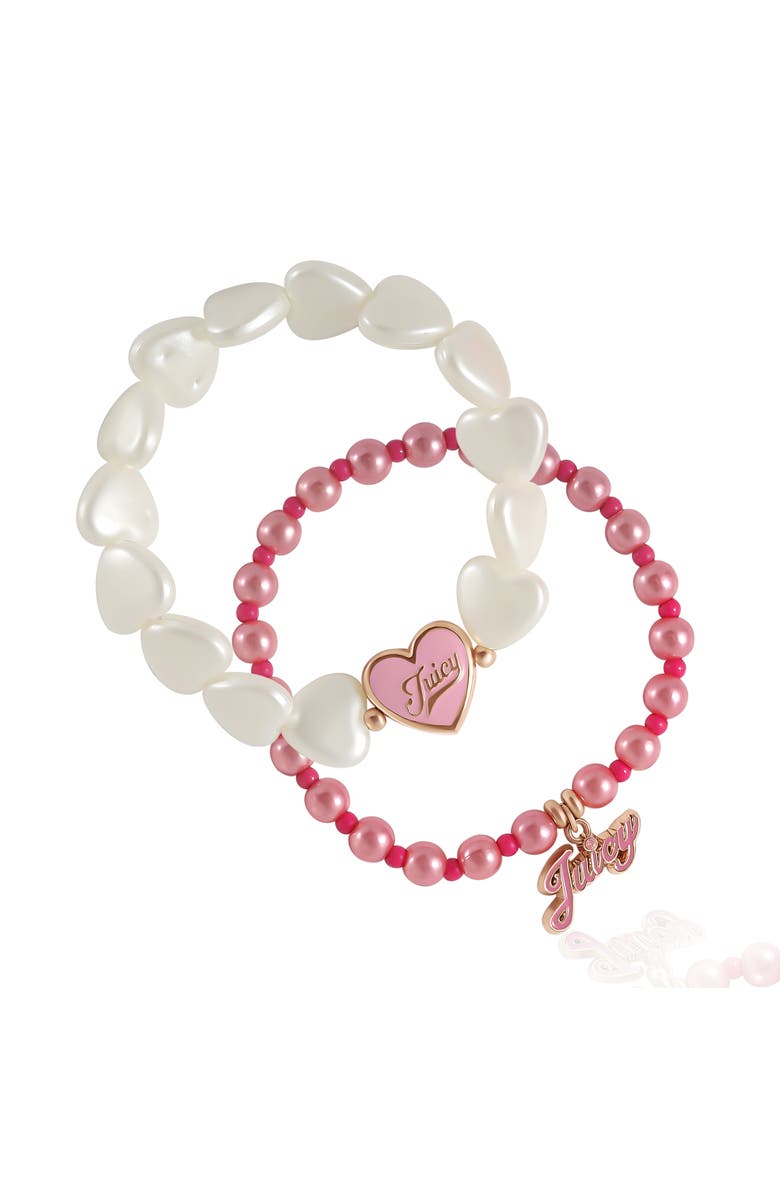 Juicy Couture Kids Kids Pink & White Bracelet Duo, Alternate, color, Red, White, Pink