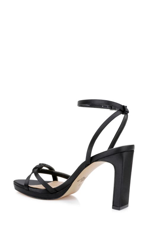 Jewel Badgley Mischka Fila Ankle Strap Platform Sandal In Black