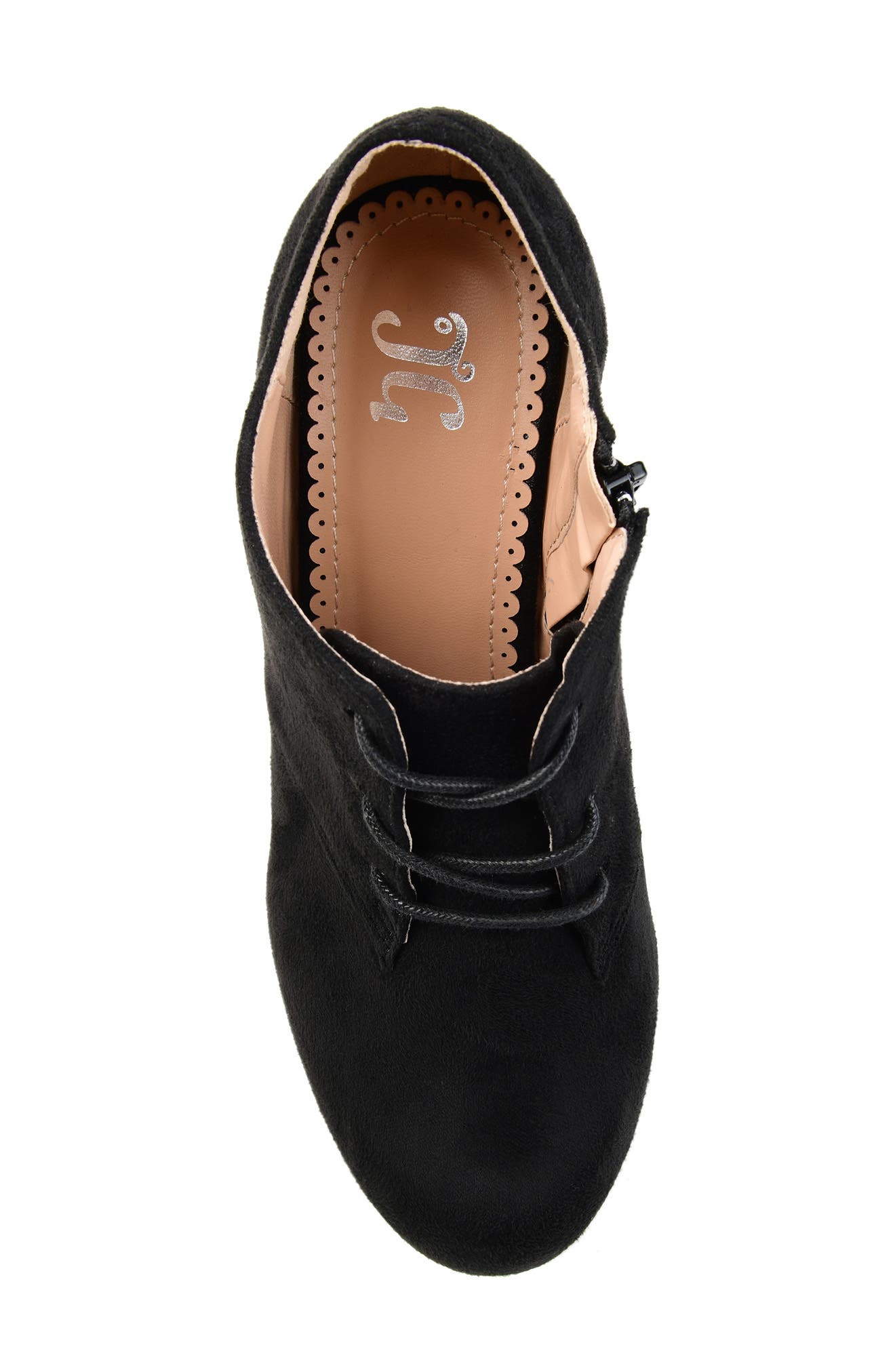 Journee Collection JOURNEE Leona Lace-Up Bootie, Alternate, color, Black