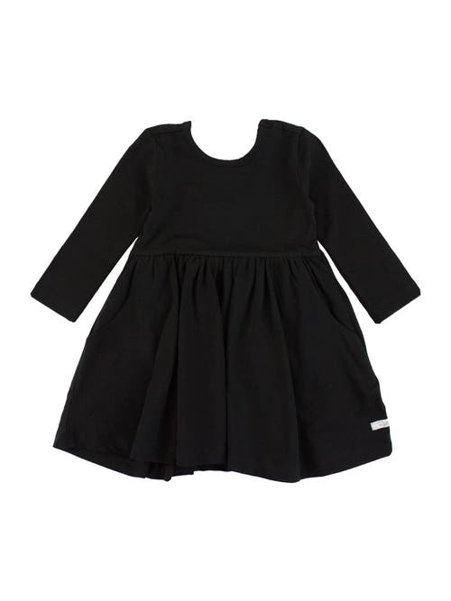Rufflebutts Girls Knit Long Sleeve Twirl Dress In Black