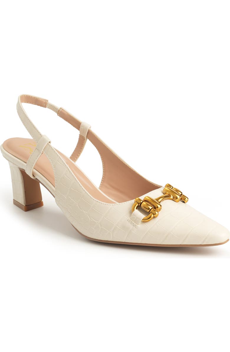 NEW YORK AND COMPANY Ilona Horsebit Slingback Pump, Main, color, Ivory