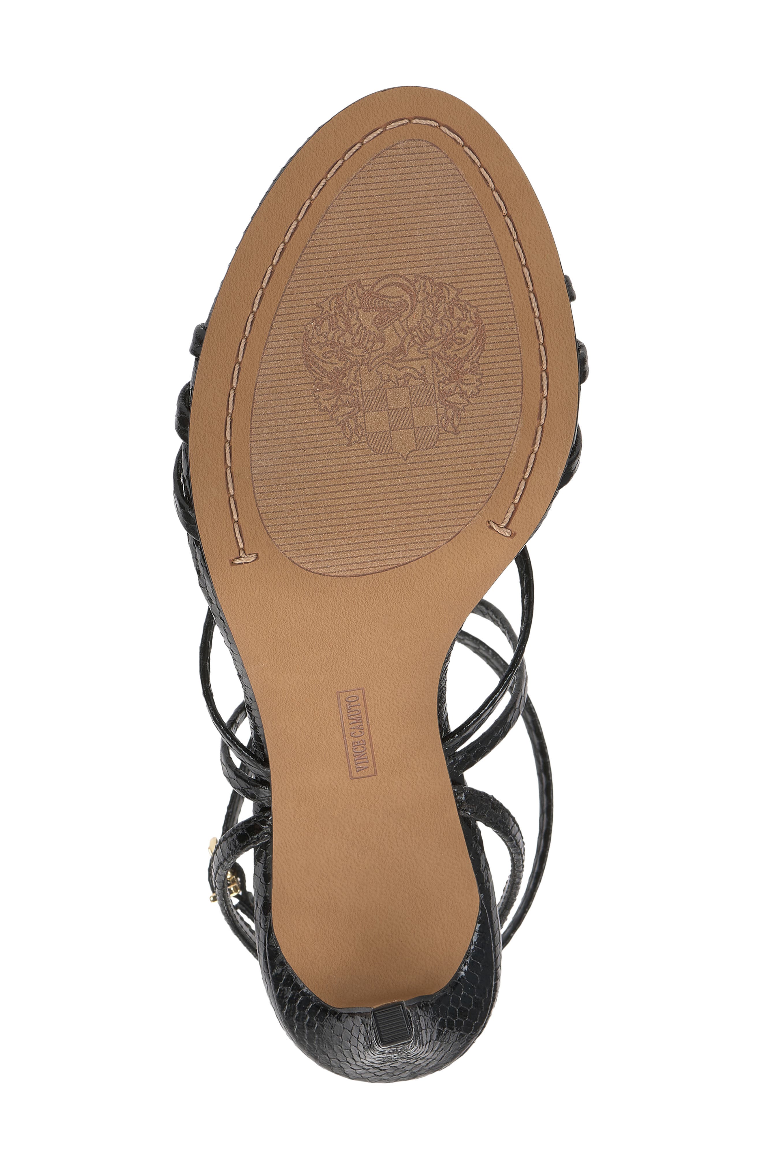 Vince Camuto Arlein Strappy Sandal, Alternate, color, Black Embossed