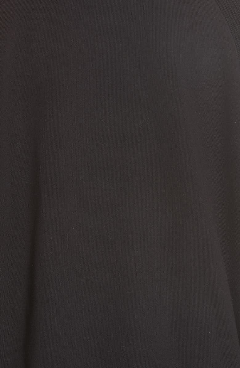 Helmut Lang Contrast Sleeve Quarter Zip Sweatshirt, Alternate, color, 