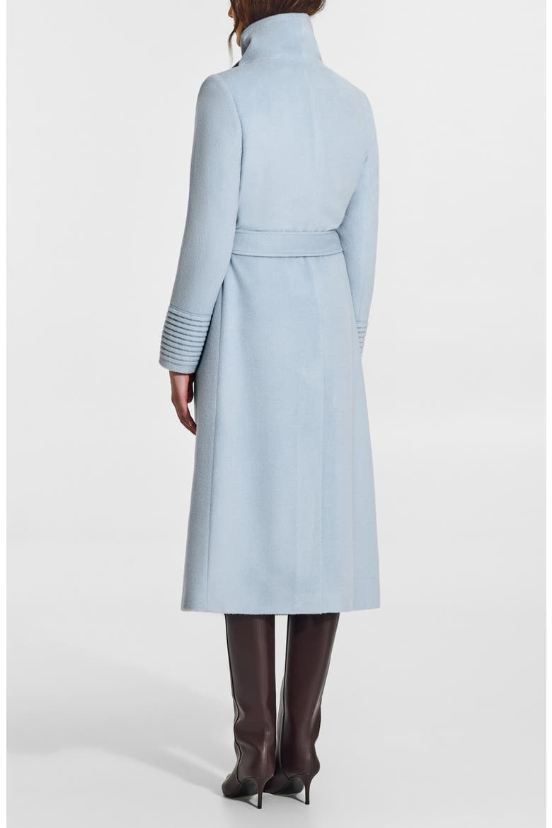 Baby Alpaca & Wool Funnel Neck Wrap Coat, Alternate, color, GLACIAL BLUE