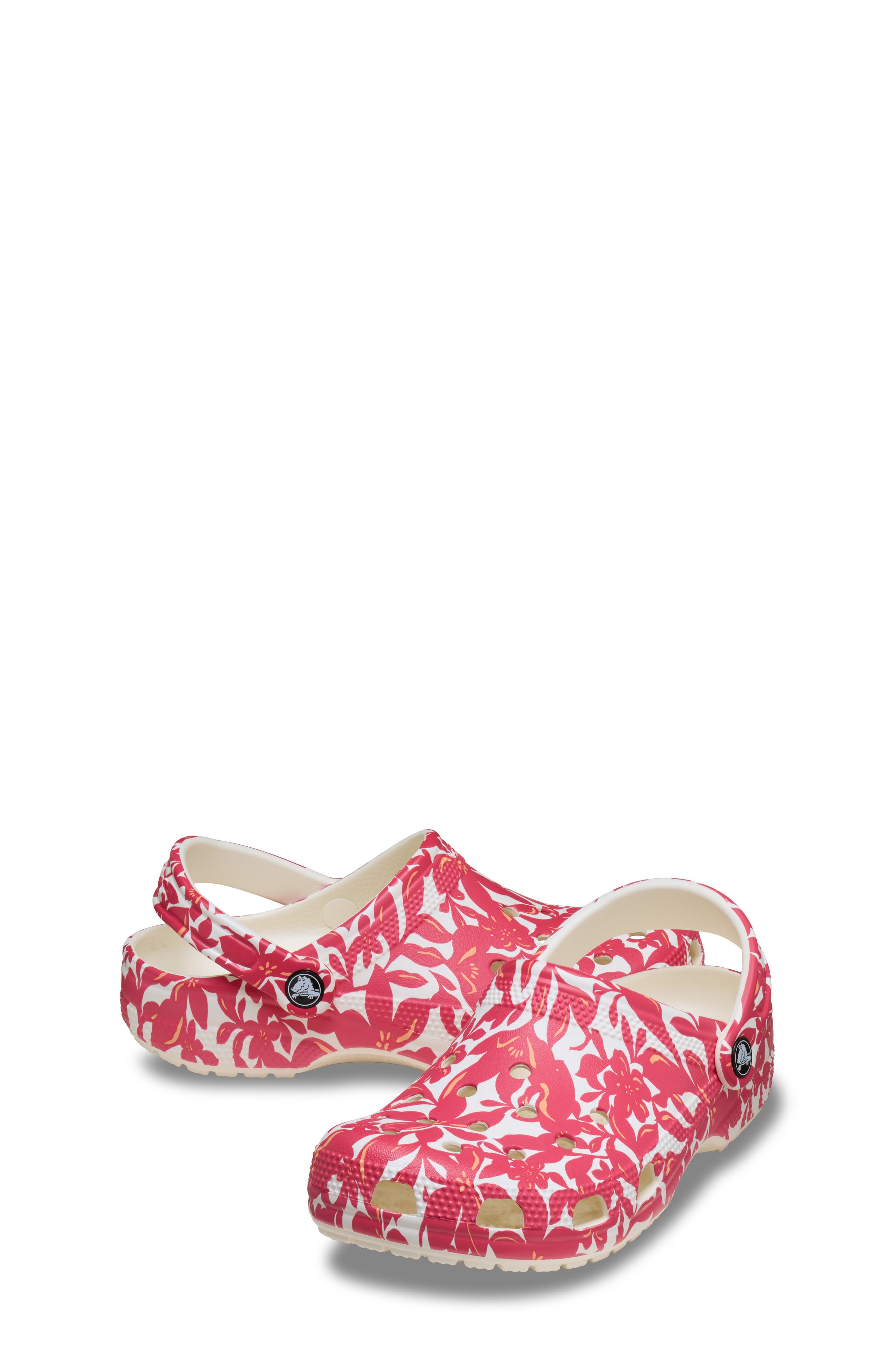 CROCS Kids' Classic Island Flower Clog, Alternate, color, Red/Chalk
