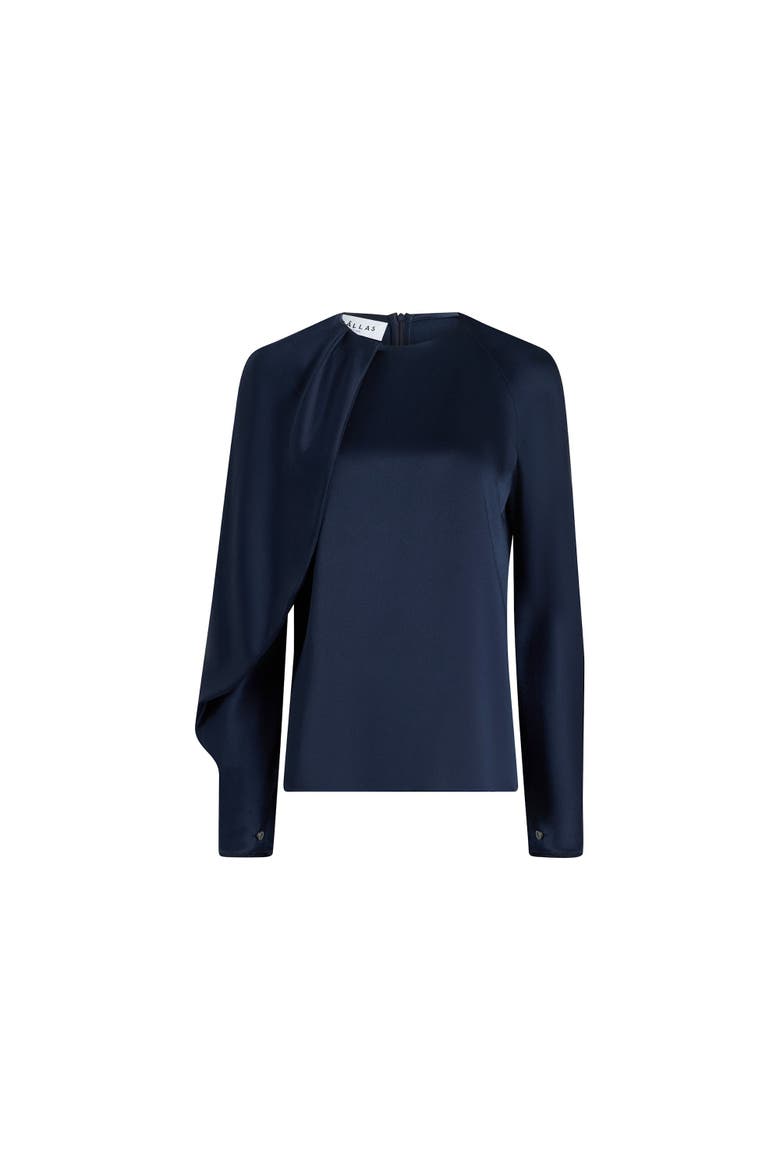 Bliss Drape sleeve Blouse, Main, color, Navy