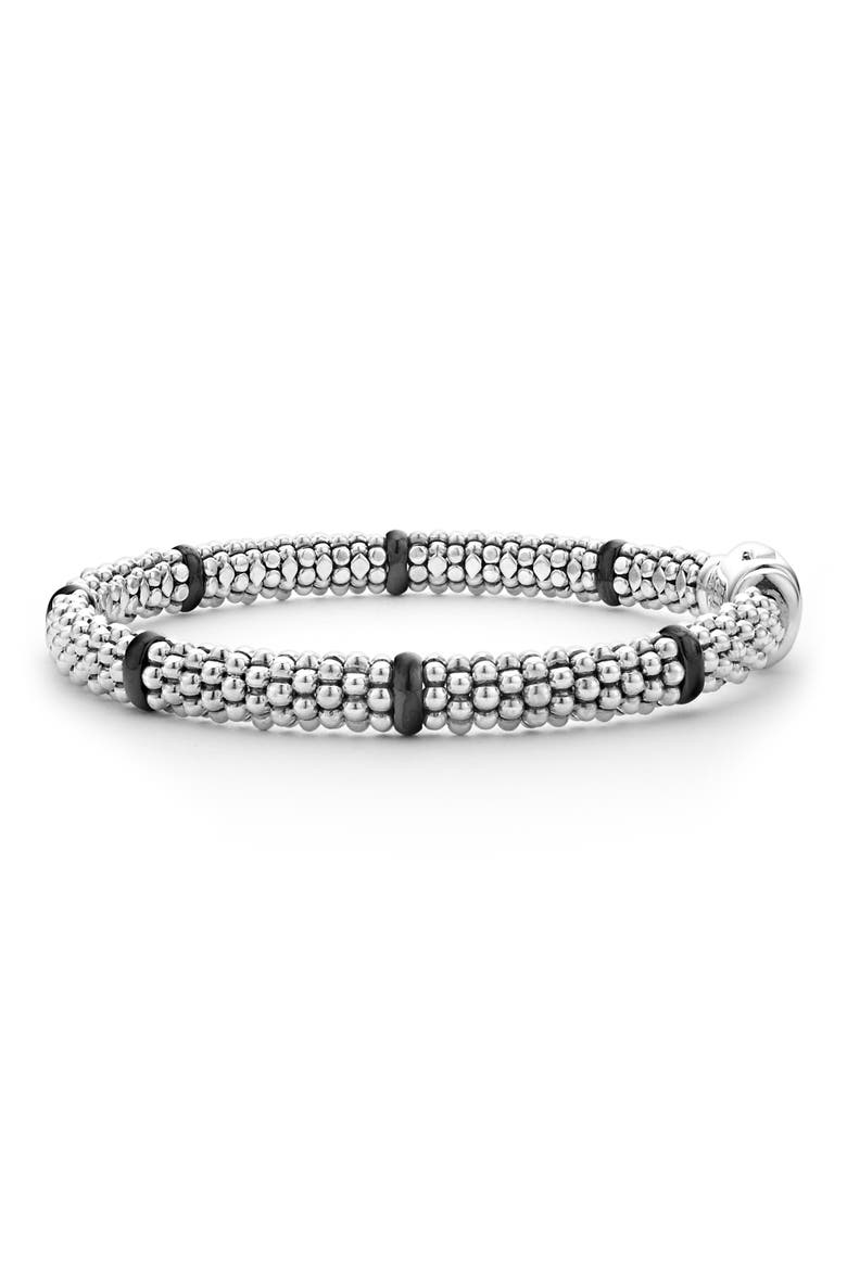 Black Caviar Ceramic Station Bracelet, Alternate, color, BLACK