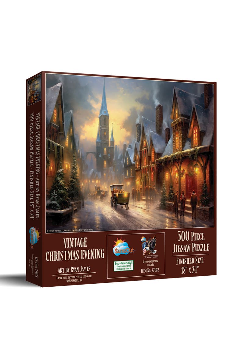 Vintage Christmas Evening 500 piece Jigsaw Puzzle for Adults, Main, color, Multicolor