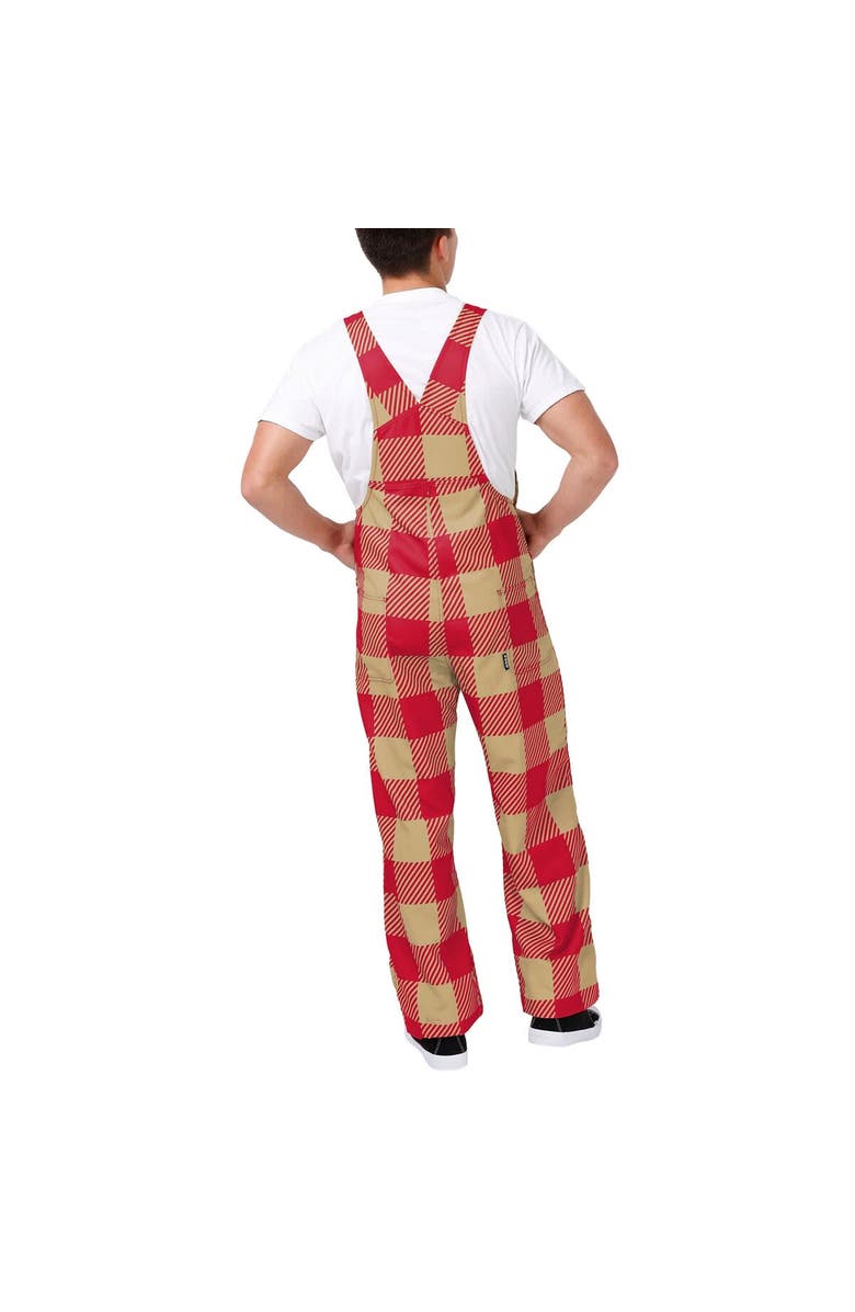 FOCO Men's FOCO Scarlet San Francisco 49ers Big Logo Plaid Overalls, Alternate, color,