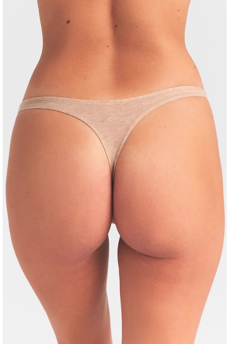 Everyday Cotton Thong, Alternate, color, CLAY HEATHER