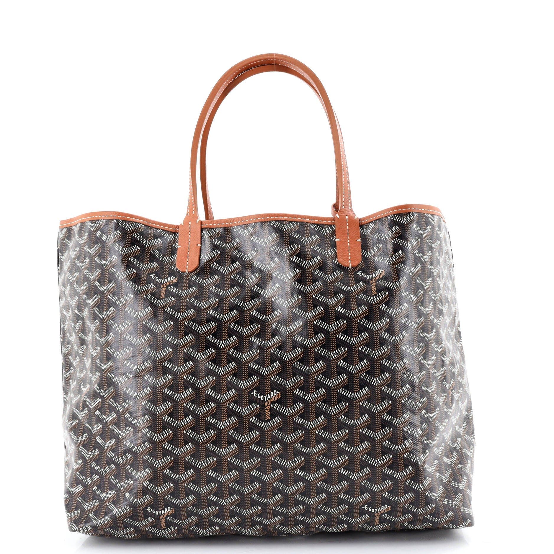 Pre-Owned Goyard Saint Louis Tote Coated Canvas PM, Main, color, Brown