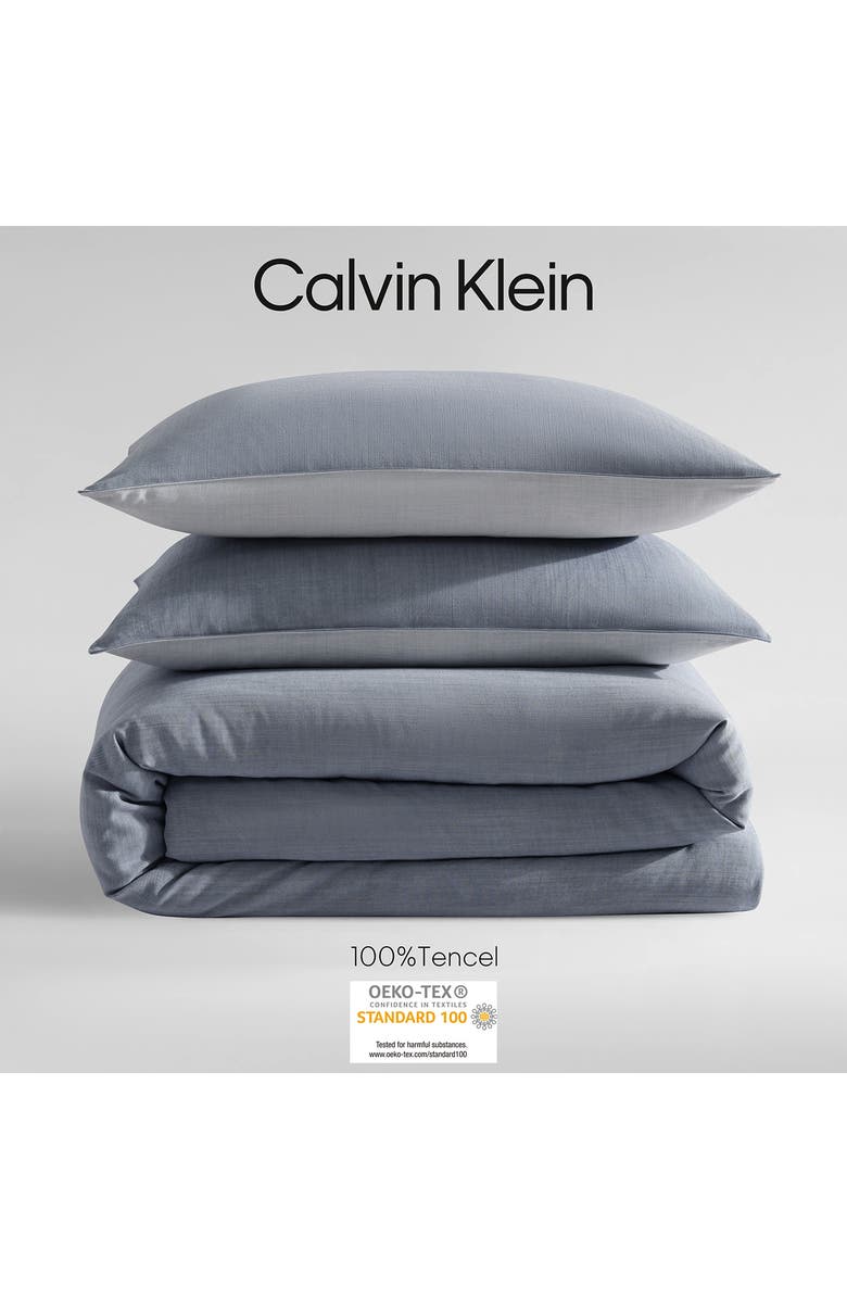 Calvin Klein Reversible Tencel<sup>®</sup> Lyocell Duvet Cover & Sham Set, Alternate, color, Blue