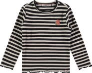 Stains and Stories by Babyface Lettuce Edge Ribbed Striped Long Sleeve Shirt