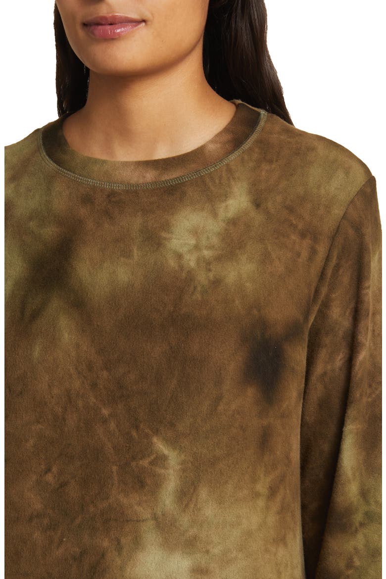 Tie Dye Long Sleeve Hacci Knit Top, Alternate, color, OLIVE