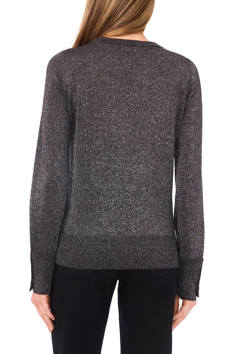 Halogen<sup>®</sup> Rhinestone Button Sweater, Alternate, color, Dark Black Lurex