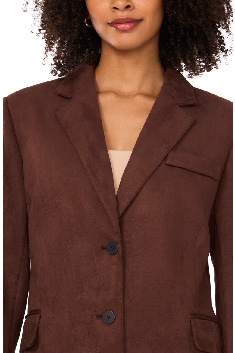 Faux Suede Blazer, Alternate, color, CHOCOLATE