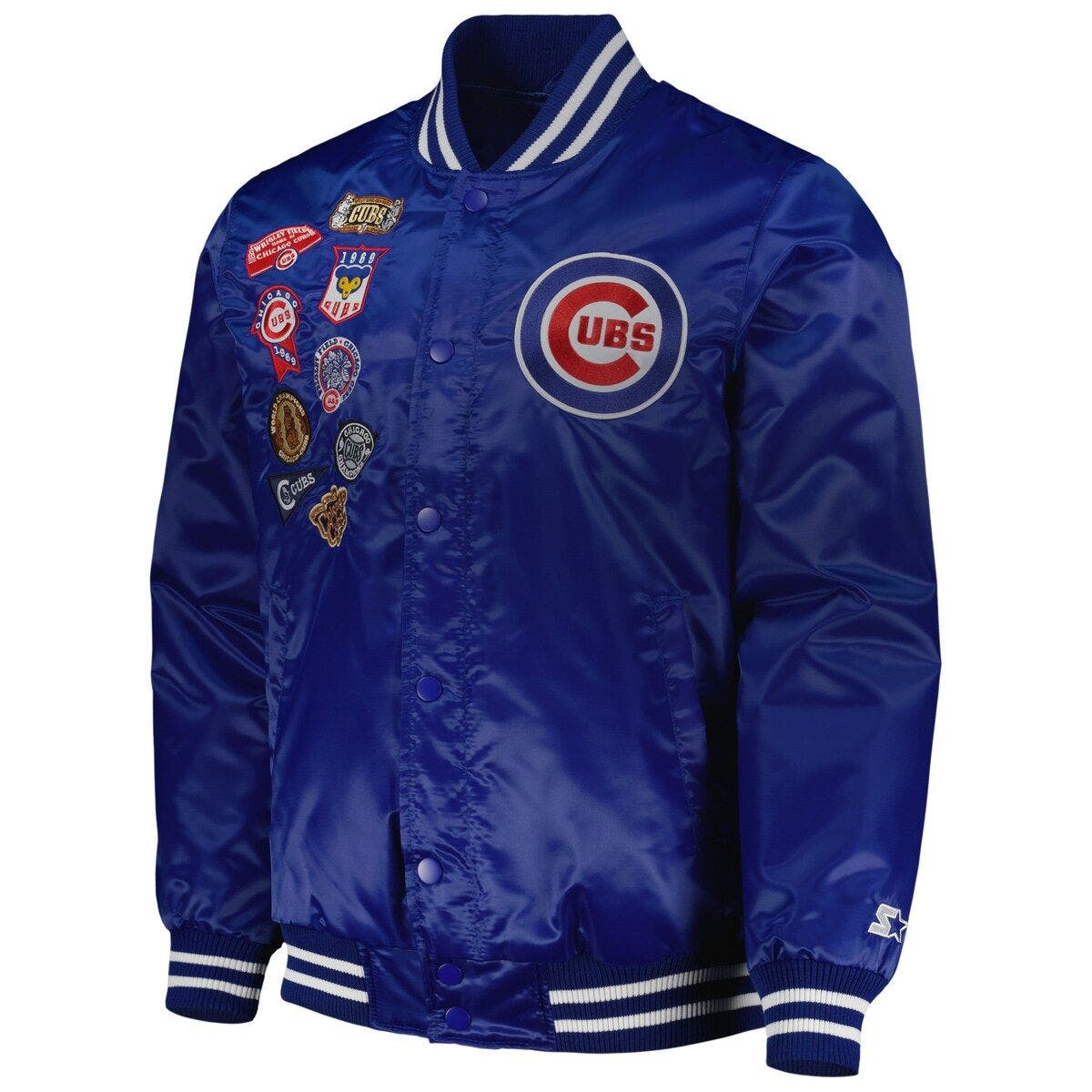 Men's Starter Royal Chicago Cubs Patch Full-Snap Jacket - image 2