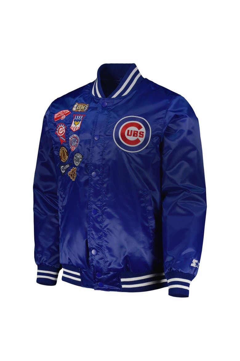 Men's Starter Royal Chicago Cubs Patch Full-Snap Jacket, Alternate, color, Royal