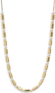 Nordstrom Two-Tone Beaded Tube Collar Necklace