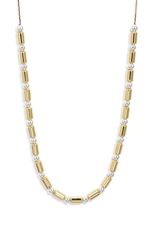 Nordstrom Two-tone Beaded Tube Collar Necklace In Gold
