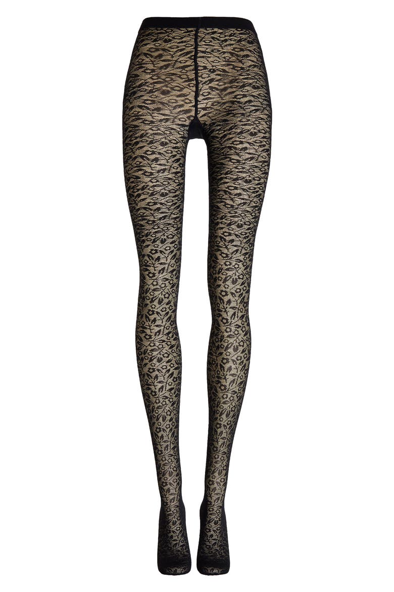 Bouquet Tights, Alternate, color, BLACK