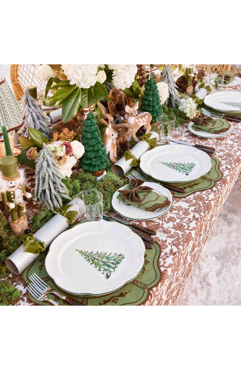 Mrs. Alice Chocolate Floral Pheasant Tablecloth, Alternate, color, Brown