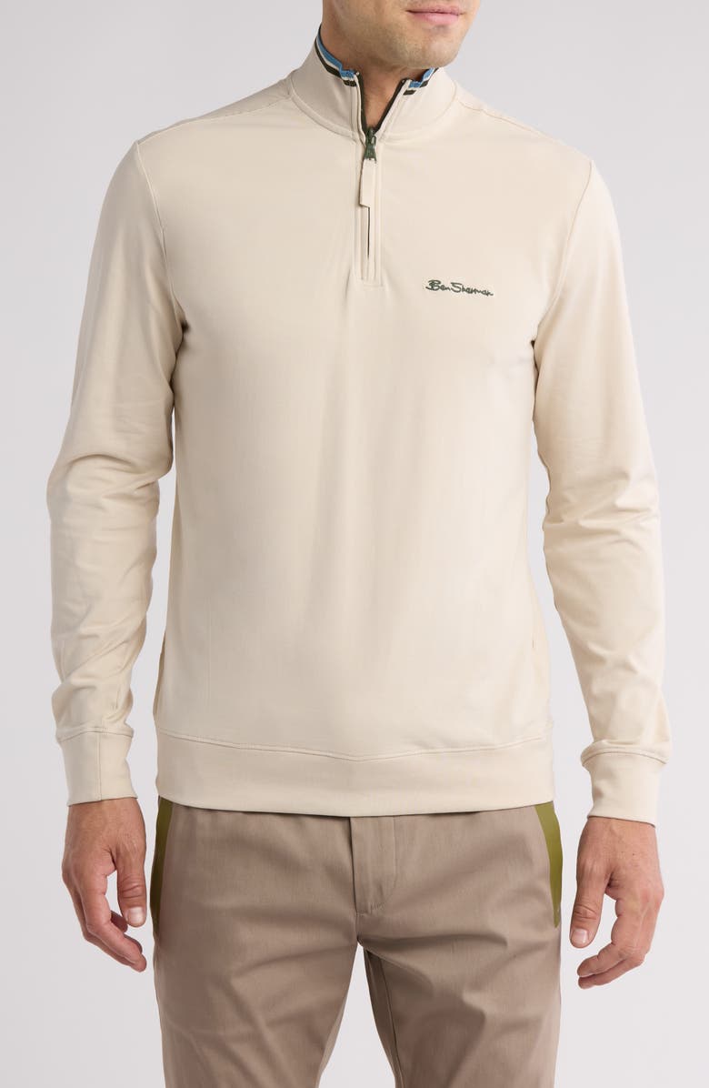 Ben Sherman Interlock Quarter Zip Pullover, Main, color,