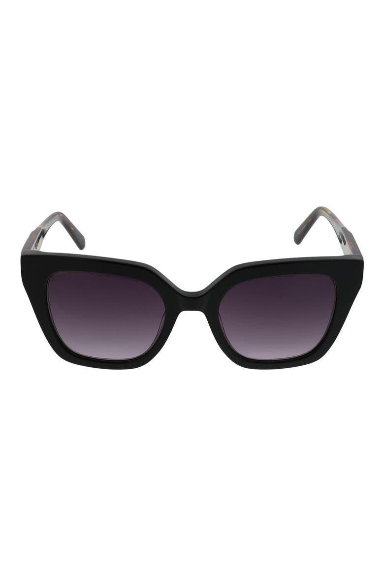 50mm Gradient Square Cat Eye Sunglasses, Main, color, BLACK/TORT