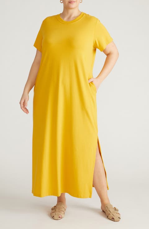 Halie Maxi T-Shirt Dress (Regular & Plus)