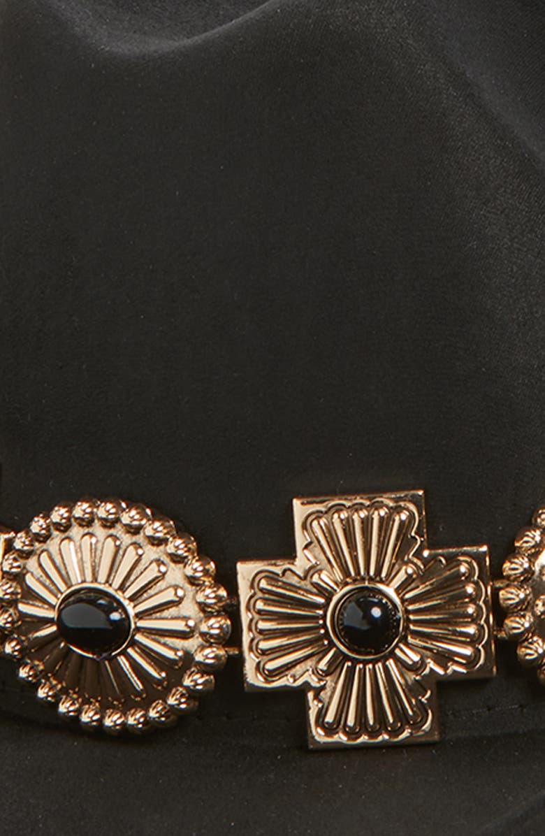 Tasha Western Cowboy Hat with Concho Band, Alternate, color, Black