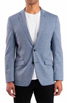 SAVILE ROW CO Navy Check Knit Sport Coat