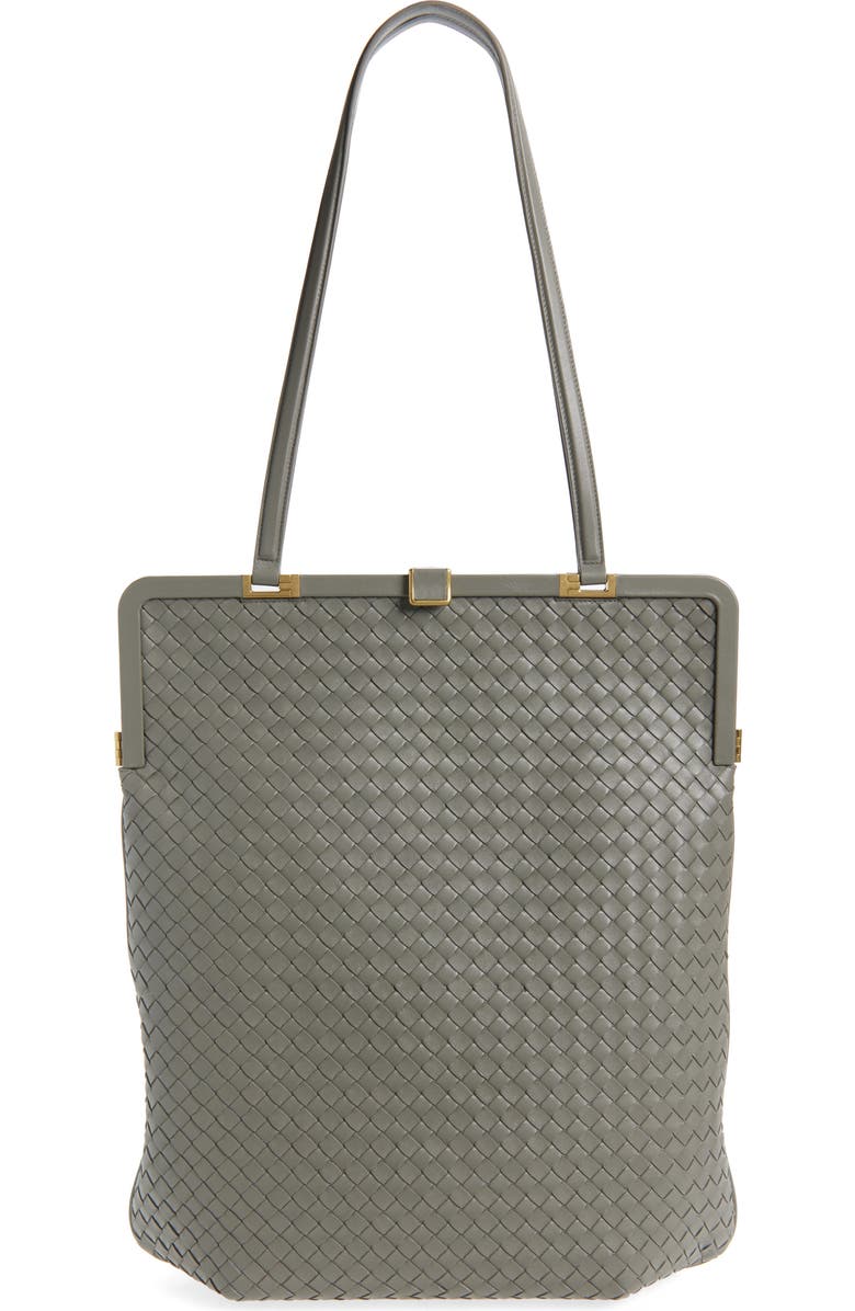 Bottega Veneta Small Vaulta Intrecciato Leather Tote, Main, color, 1647 Basalt-Brass