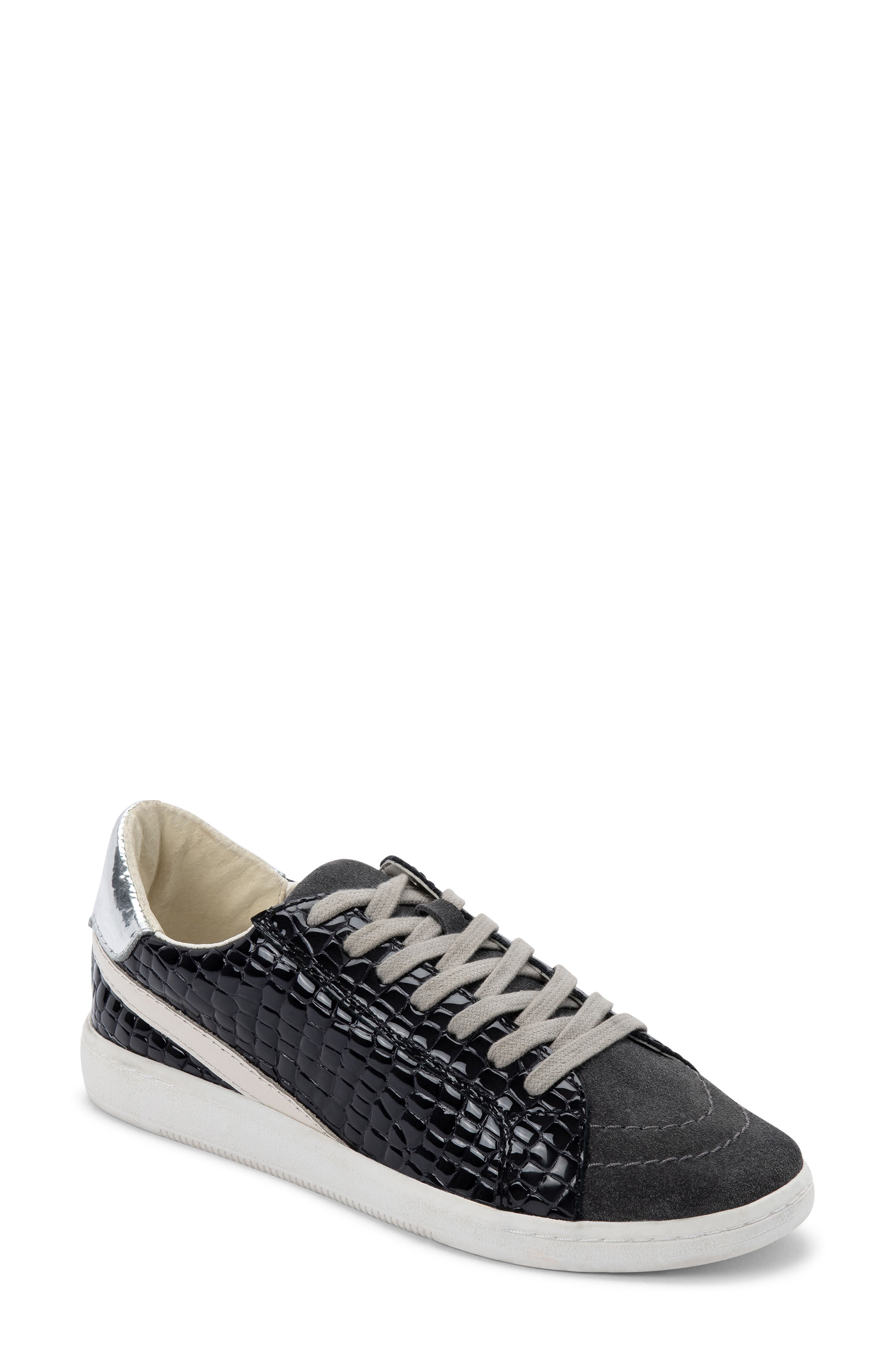 Nino Genuine Calf Hair Sneaker, Main, color, PATENT CROCODILE LEATHER